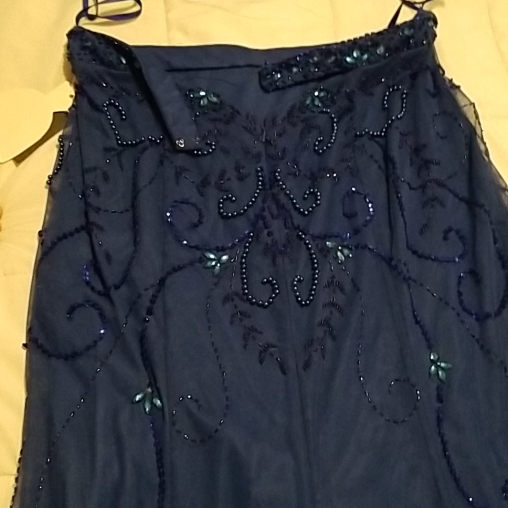 Royal blue beaded 2pc evening gown